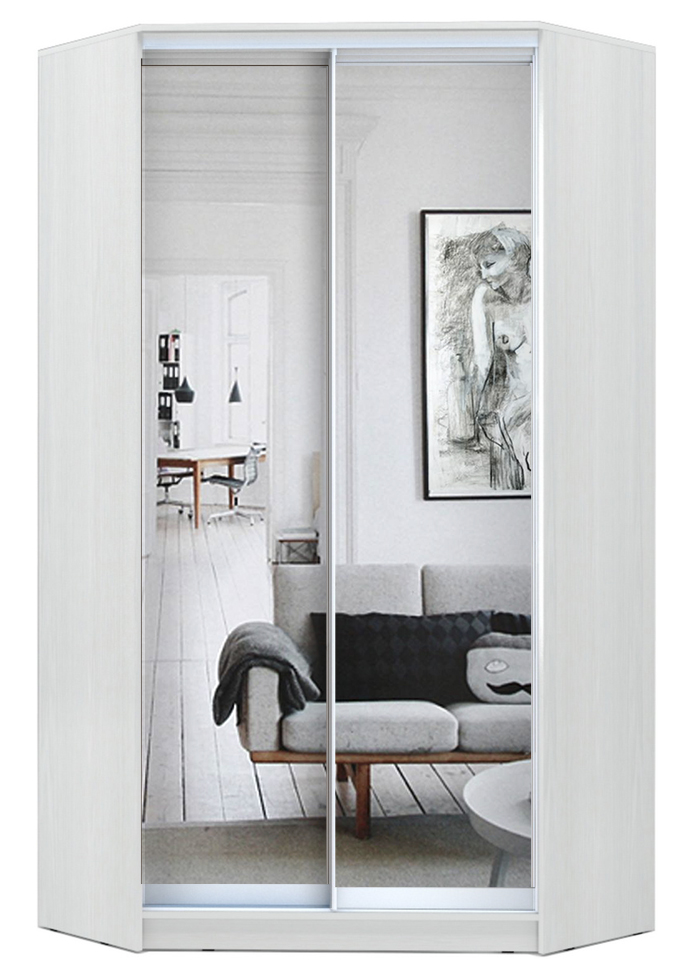 Шкаф-купе угловой с зеркалами (гл.1103) Аллоджио Хит-у-23-4-55 Белый