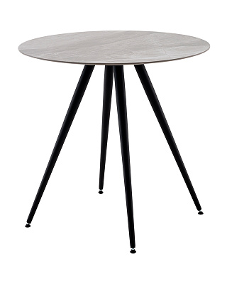 Стол Ники круглый столешница керамика Italian light grey 800