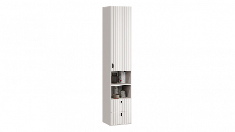 Шкаф комбинированный с 1 дверью (2 ящика) Тиффани Трия Исп.2 Кашемир / Кашемир матовый 415.004.000