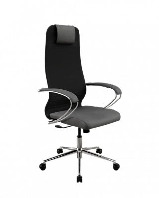 Офисное кресло МЕТТА ErgoLife S 8 B1-9K - Сетка(X2)+Ткань(Багама) /Uh00/Wh12/K1cF(M09.B23.G18.W02) Черный / Темно-серый